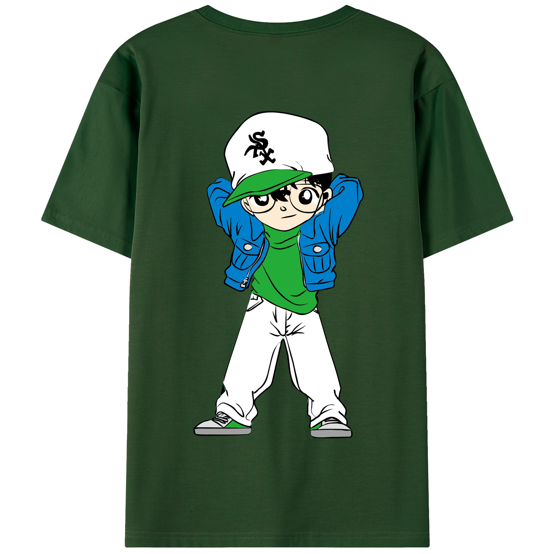 （画像用） 名探偵コナン 江戸川 コナン Detective Conan Conan Edogawa 綿100％半袖Tシャツ（背面プリント）